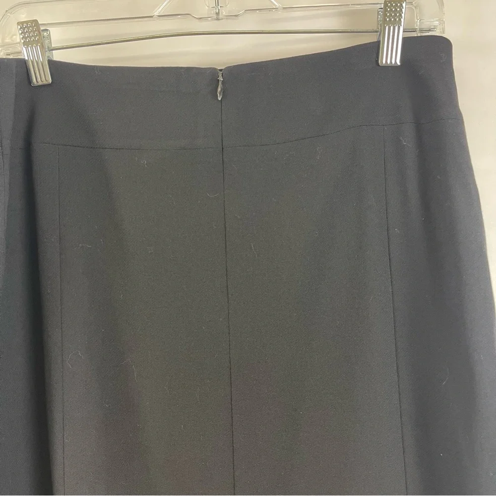 Chanel Boutique Black Wool Pencil Skirt‎ 98A P11485V02954 Size 46 Made in France